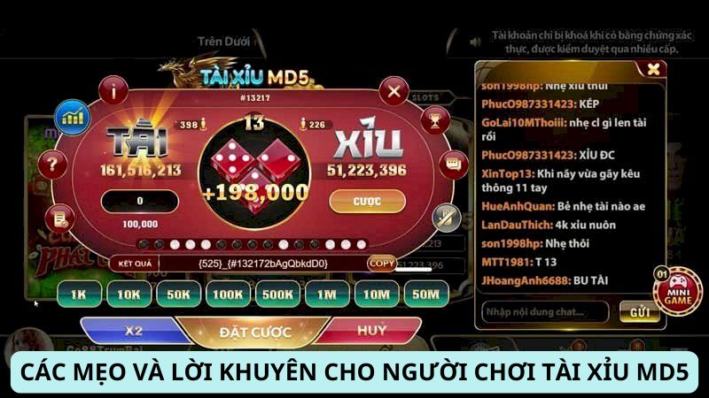 Các mẹo và lời khuyên cho người chơi Tài Xỉu MD5